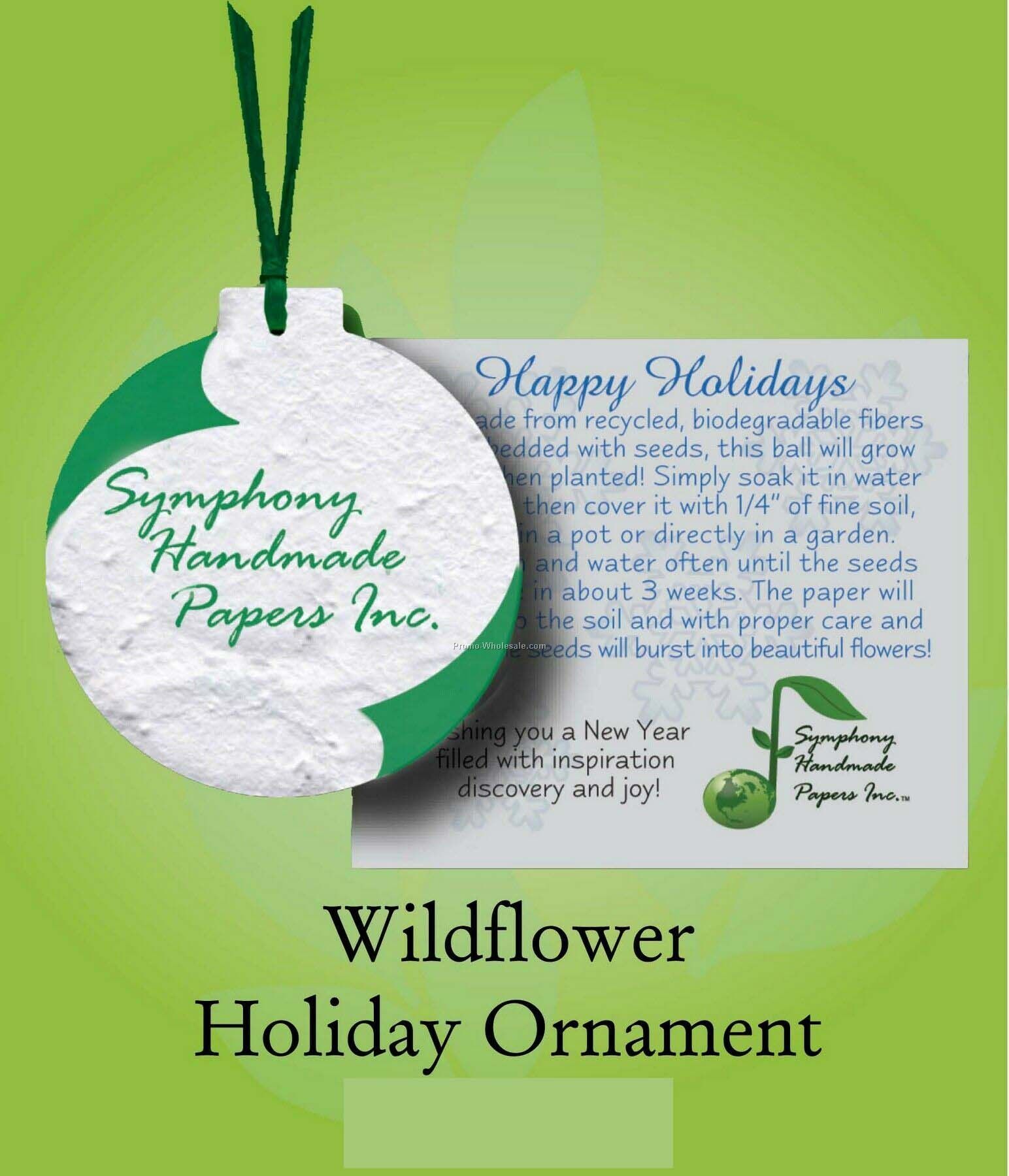 Wildflower Holiday Ball Ornament W/ Embedded Seed