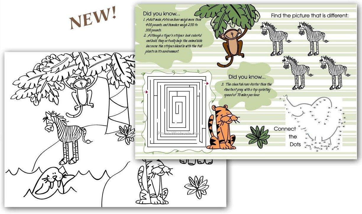 Zoo Animals Children's Activity Place Mat (10"x14")