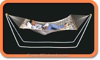 "newport" Single Cotton Rope Hammock & Stand Combo With Pillow