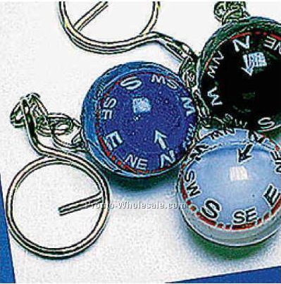 1" Plastic Ball Compass Keychain
