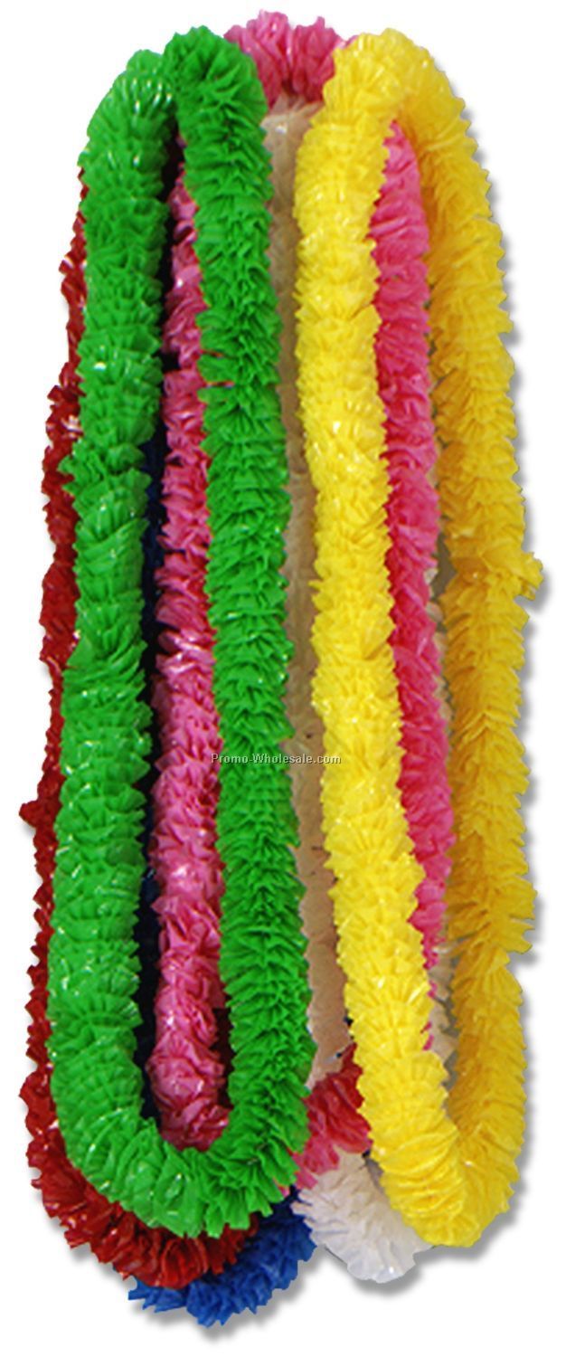 1-1/2"x36" Soft Twist Solid Color Poly Leis (144 Piece)