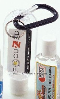 1.9 Oz. Clear Gel Hand Sanitizer In Carabiner Bottle