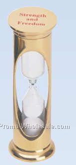 1"x3-1/2" Solid Brass 3-minute Sand Timer (Screened)