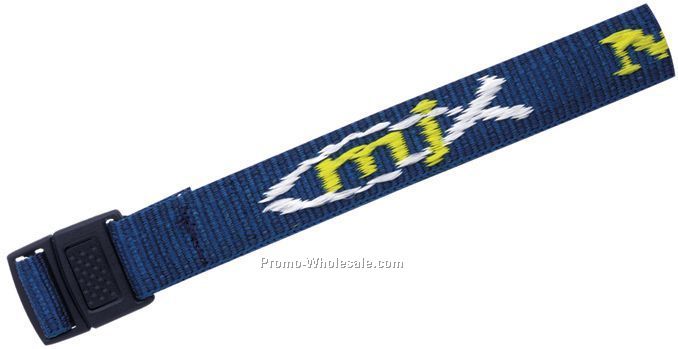 10"x1" Wov-in Line Wristband - Gold Webbing