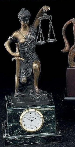 11"x4-3/4"x4-3/4" Kneeling Lady Justice Sculpture