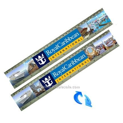 12" Acrylic Ruler; 3d Lenticular; Custom Image - Stock, Custom