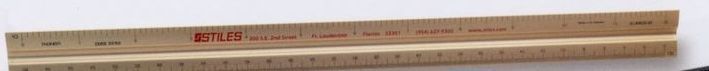 12" Engineer Solid Standard Triangular Drafting Scale