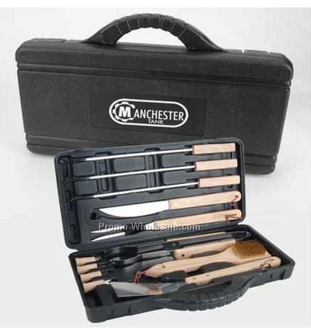 12 Piece Bbq Set In Pvc Carry Case