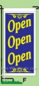14"wx30"h Stock Ground Banner & Frame - Open Open Open