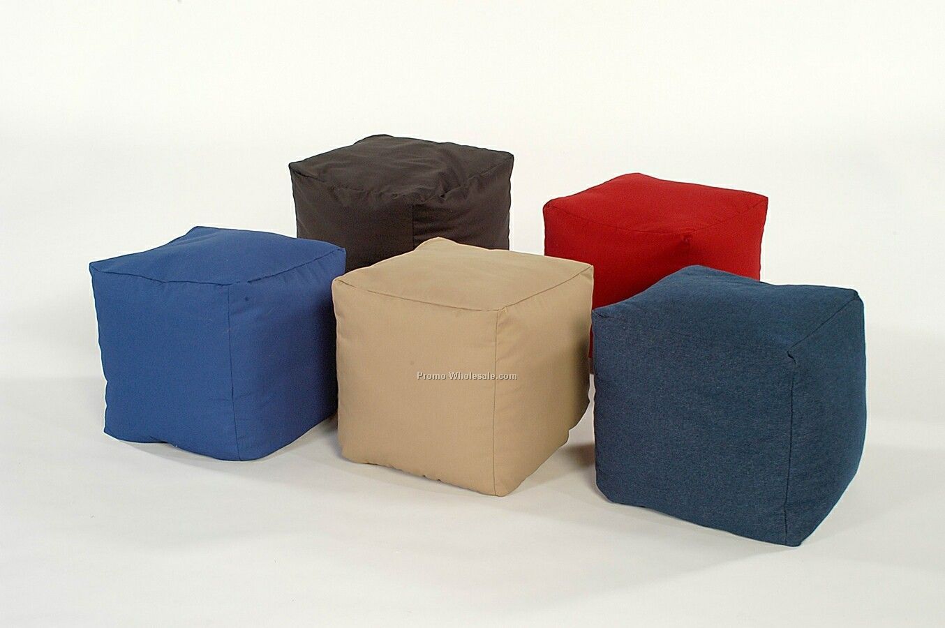 17"x18"x18" Sike Twill Bean Bag Expandable Ottoman