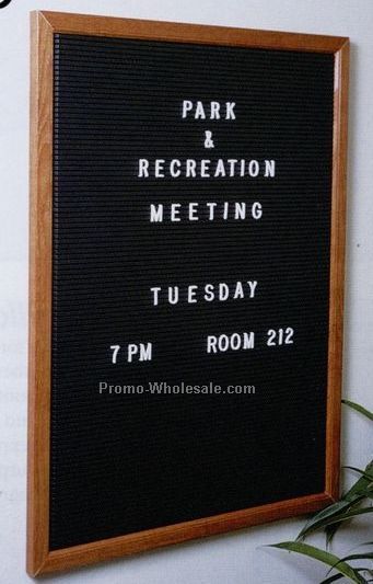 17"x23" Wood Letter Sign (Natural Wood Frame, Black Panel)