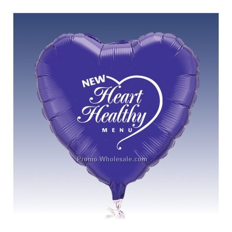 18" Heart Microfoil Balloons - (1 Color Imprint)