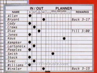 18"x24" Magnetic In/Out Planner Memo Board Kits