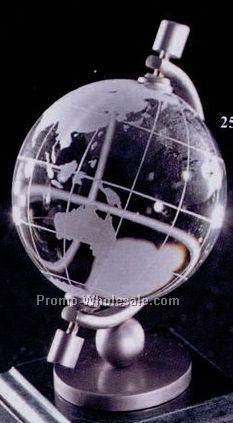 2-3/8"x4" World Globe Crystal Award