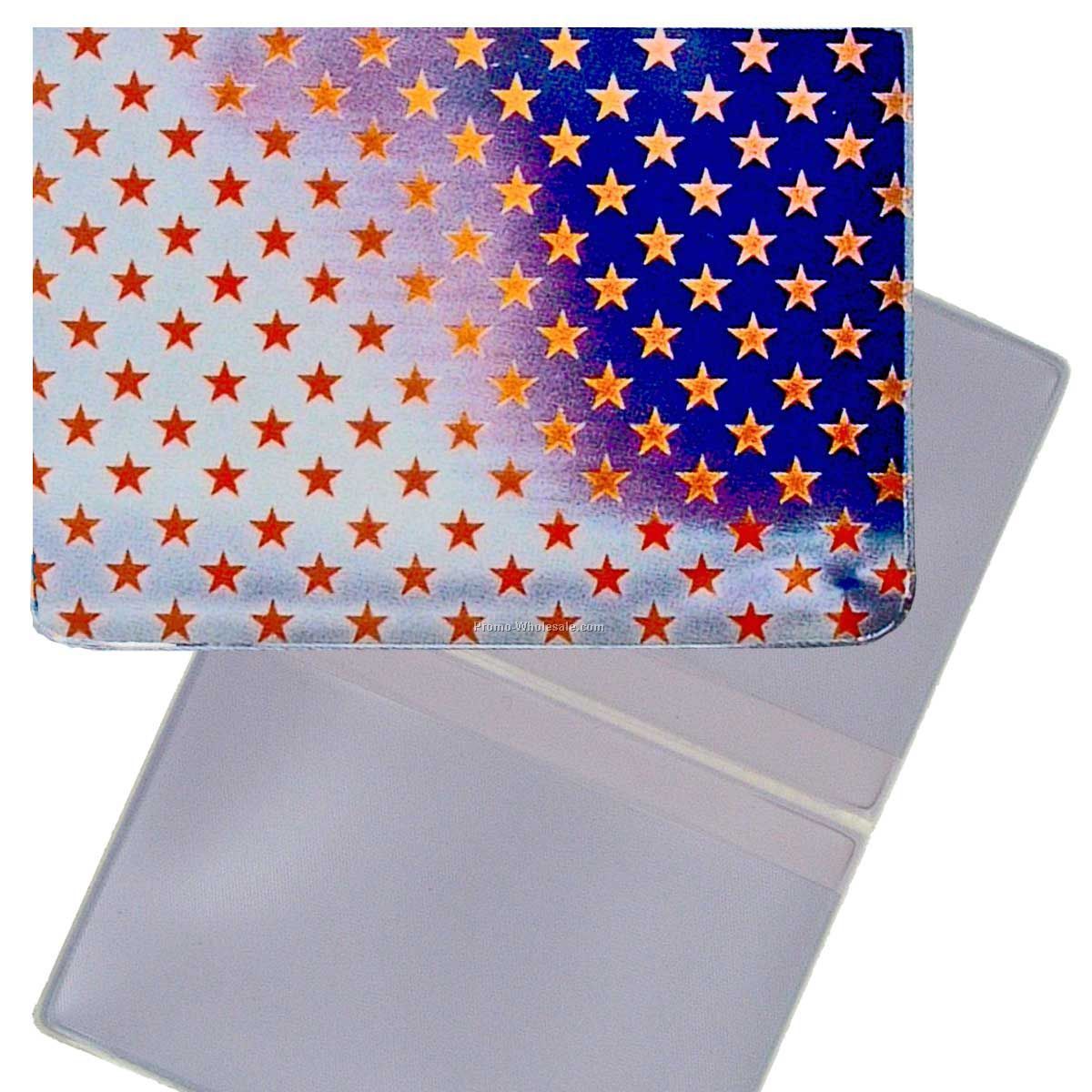 2-5/8"x4" 3d Lenticular Business Card Holder - Stock / American Flag