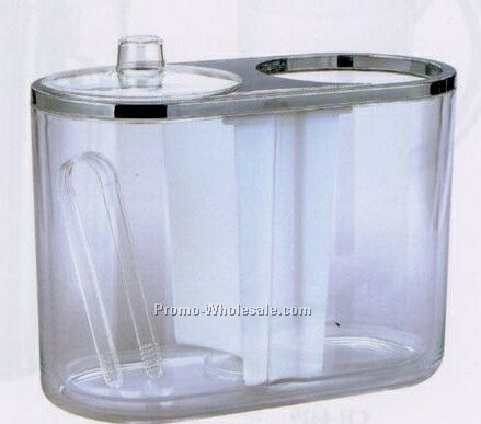 2-in-1 Double Wall Iceless Wine Cooler & Ice Bucket W/ Ice Tong & Lid