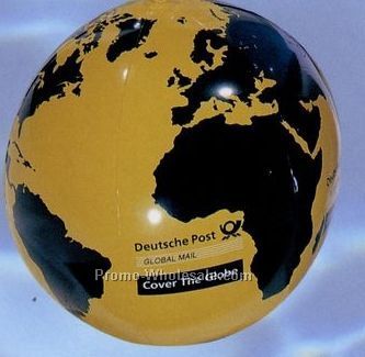 20" Inflatable Globe Ball - Yellow/ Black