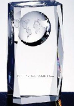 3-1/2"x2-3/8"x1-9/16" Small Beveled World Globe Column