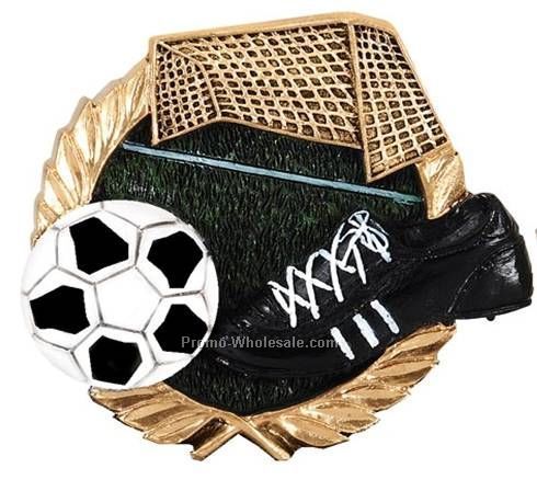 3-1/4" Soccer High Relief Resin Plaque Mount