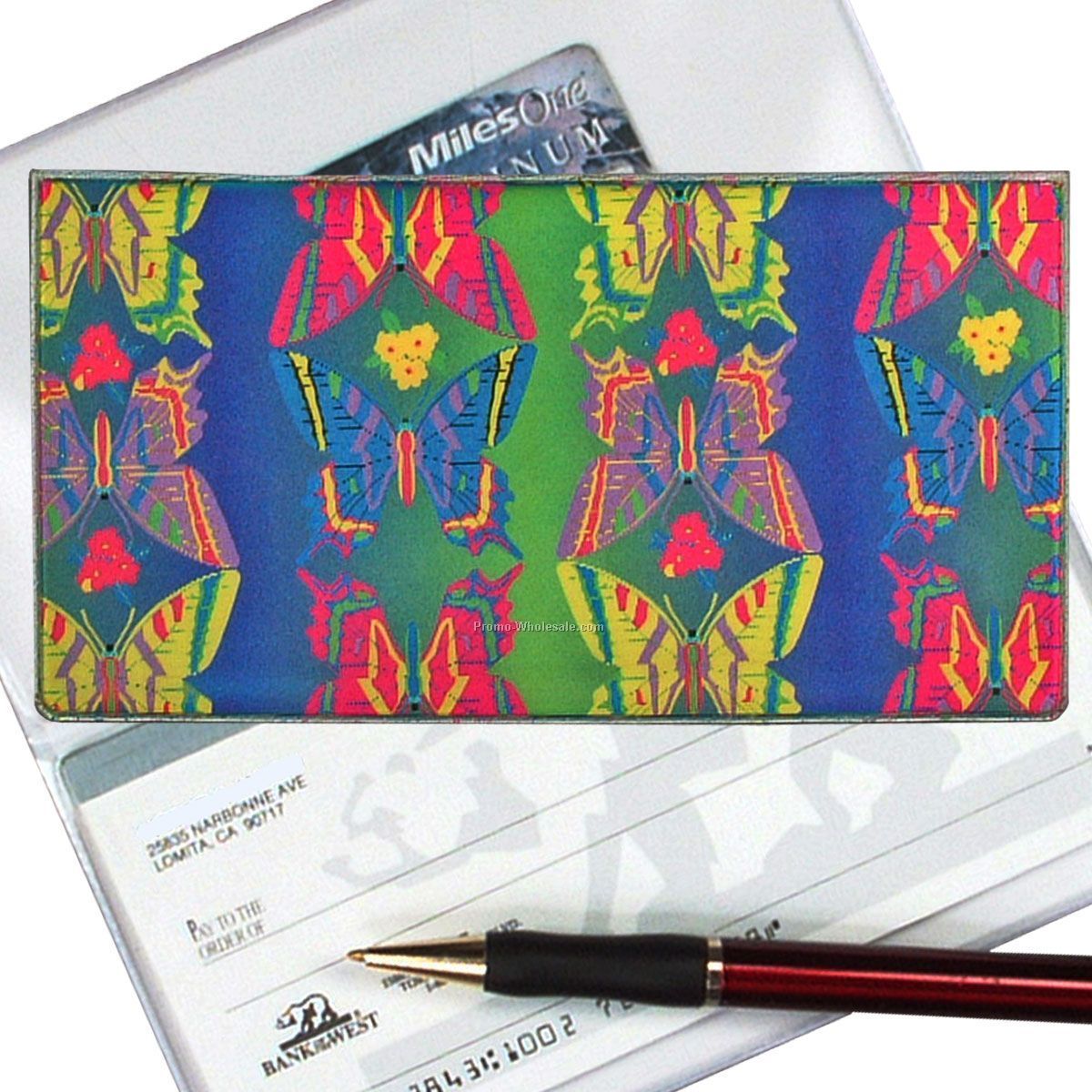 3-3/8"x6-3/8" 3d Lenticular Checkbook Cover - Stock / Butterflies