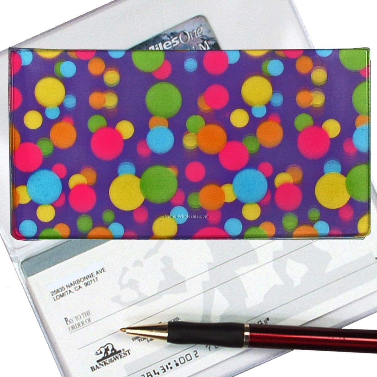 3-3/8"x6-3/8" 3d Lenticular Checkbook Cover - Stock / Dots
