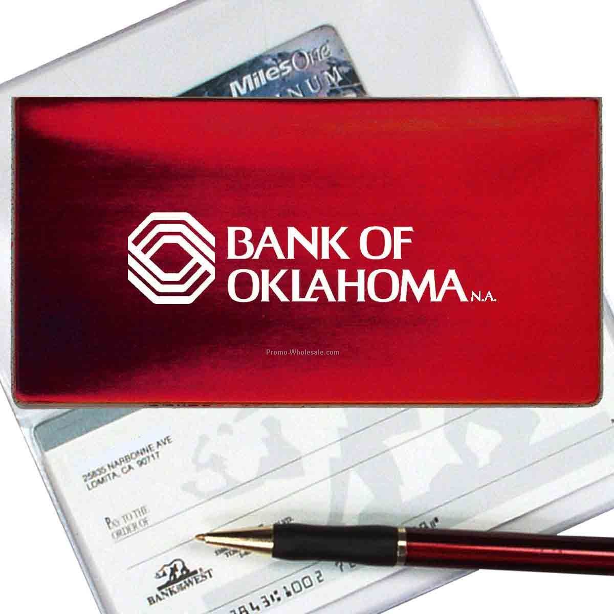 3-3/8"x6-3/8" 3d Lenticular Checkbook Cover - Stock / Red Black