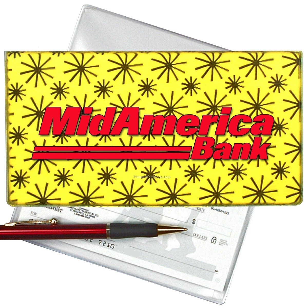 3-3/8"x6-3/8" 3d Lenticular Checkbook Cover - Stock / Stars - Yellow