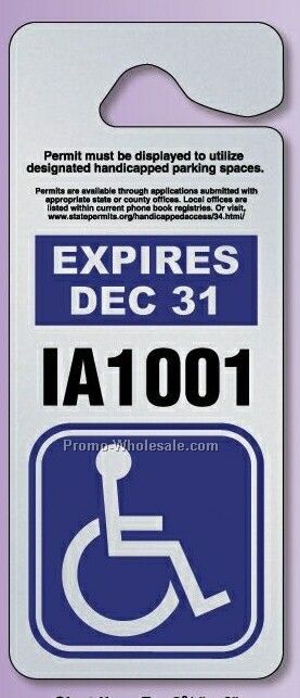3-3/8"x9" Giant Hang Tag Parking Permit (.035" Reflective)