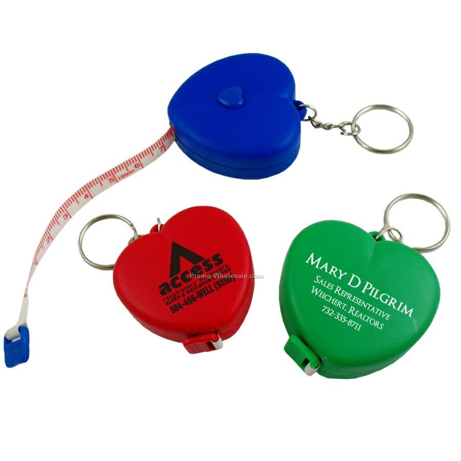 3' Heart Tape Measure W/Key Chain