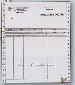 3 Part Parchment Purchase Order (Accpac Pro Series Visionpoint Compatible)
