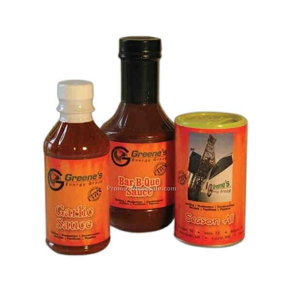 3-pack Gift Set - Custom Labeled Garlic Sauce, Bbq Sauce, And Seasoning