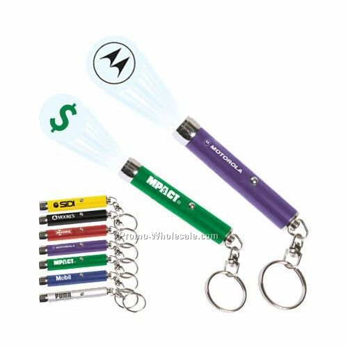 3"x1/2" Logo Projection Key Ring - Color Logo