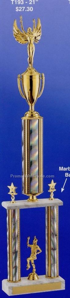36-1/2" 2 Tier Sparkling Iridescent Columns Trophy