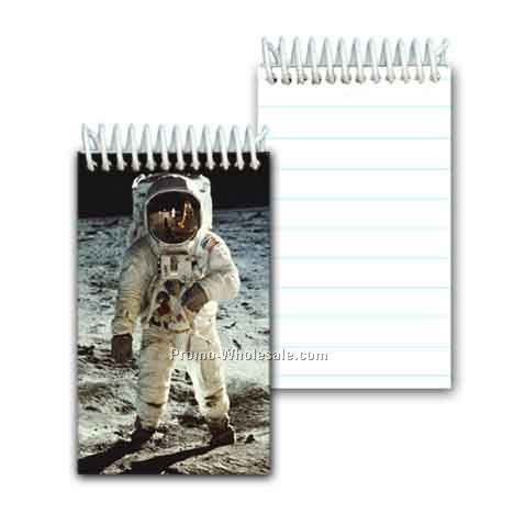 3d Lenticular Mini Notebook; Stock; Astronaut On The Moon; Blanks