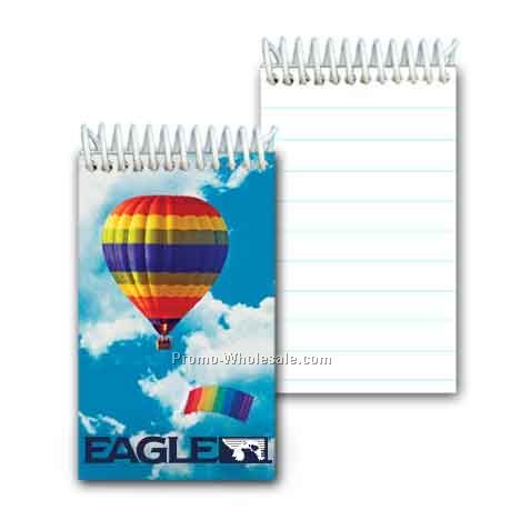 3d Lenticular Mini Notebook; Stock; Hot Air Balloon; Imprinted