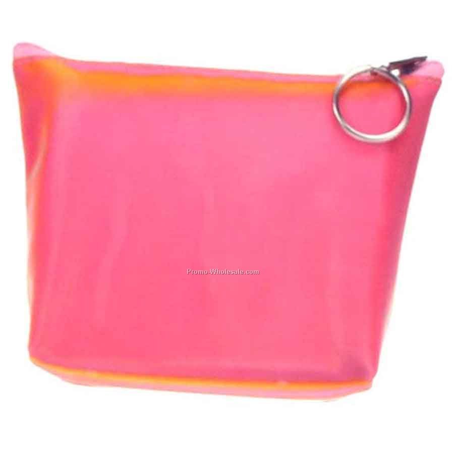 3d Lenticular Purse With Key Ring - Pavia - Stock / Pink & Yellow