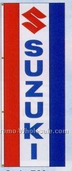 3'x8' Stock Dealer Logo Double Face Drape Flag - Suzuki