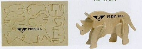 4-5/8"x3"x1/8" Rhino Mini-logo Puzzle