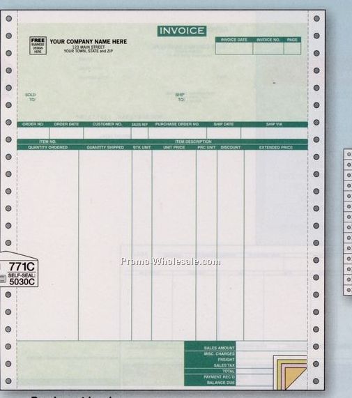 4 Part Classic Invoice W/ 7 Columns (Classic Accounting)