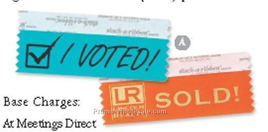 4"x3" Custom Stack A Ribbon Award - 4 Line Maximum (2 Color)