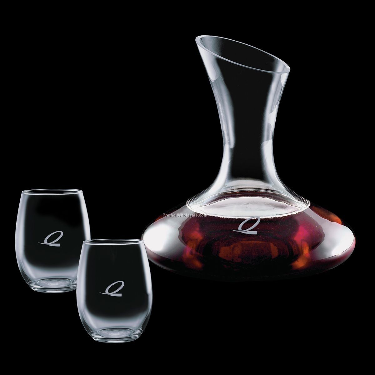 40 Oz. Crystal Edenvale Carafe And 2 Stanford Wine Glasses