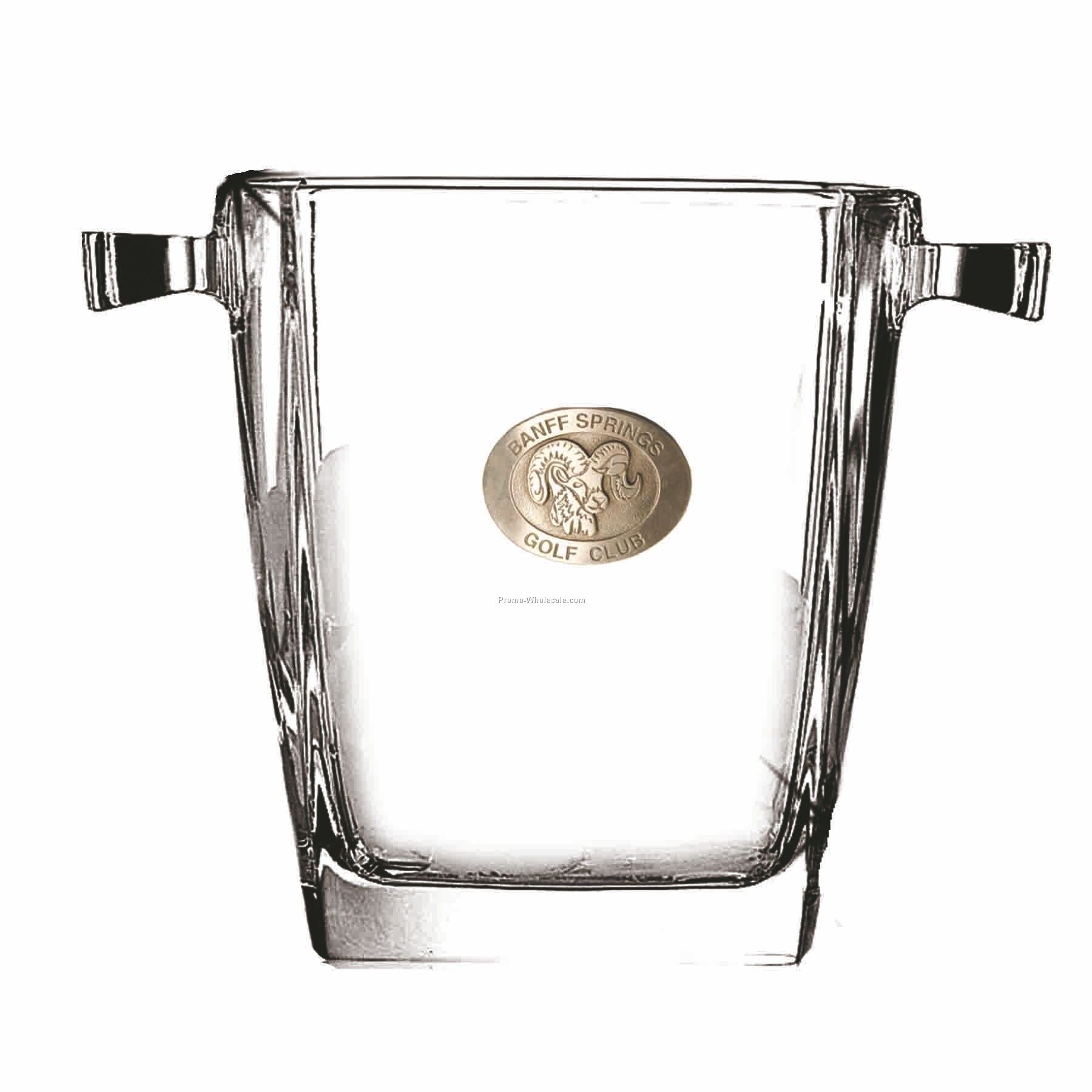 46 Oz. Crystal Sterling Ice Bucket (Pewter Emblem)