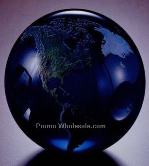 5-1/2" Globe W/ 4c Process Continents Lucite Embedment
