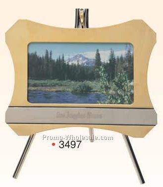 5-1/4"x7" Brass Frame W/ Easel (3-1/2"x5" Photo) (Engraved)
