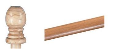5' One-piece Wooden Flag Pole W/ Ball (Style B-5)