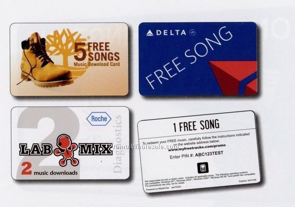 5 Songs Music Download Card