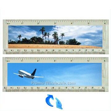 6" Acrylic Ruler; 3d Lenticular; Island Beach Image - Stock, Blanks