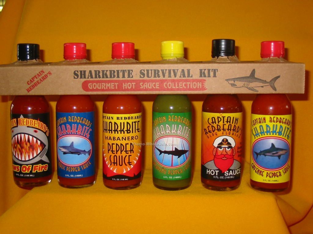 6 Pack Sharkbite Survival Kit - Hot Sauce Collection