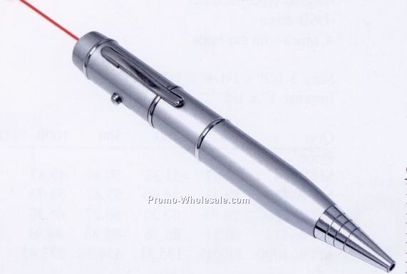 6"x3/4" Metal Pen W/ Laser Pointer And 256mb USB