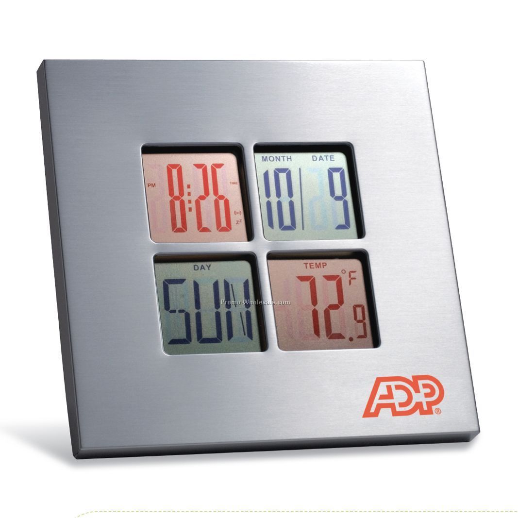 6"x6-3/4" Color Lcd Display Clock